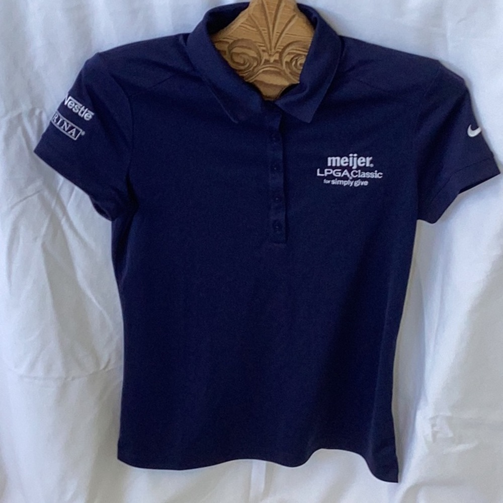 NIKE DRI-FIT NAVY BLUE GOLF SHIRT